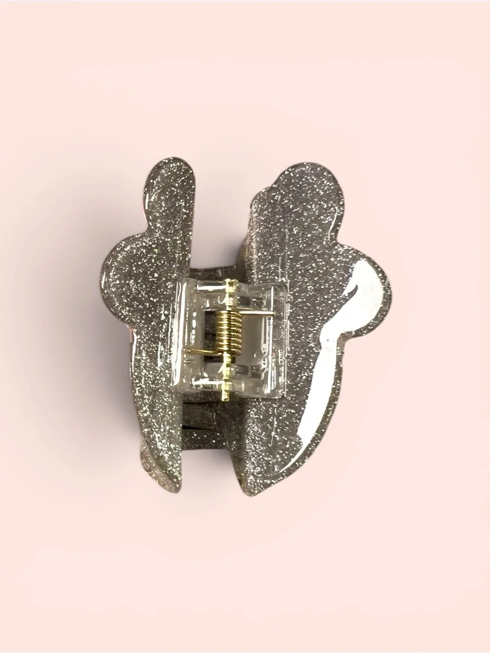 Sparkle Skull Claw Clip with Pink Bow
